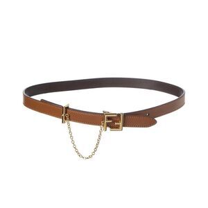Fendi Ff Reversible Leather Belt, Brown
